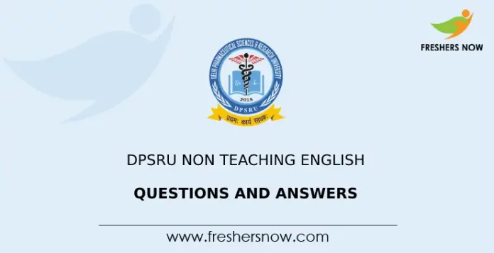 DPSRU Non Teaching English Questions and Answers
