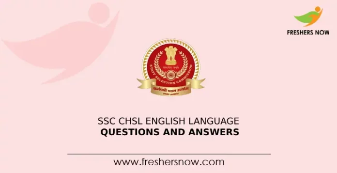 SSC CHSL English Language Questions and Answers