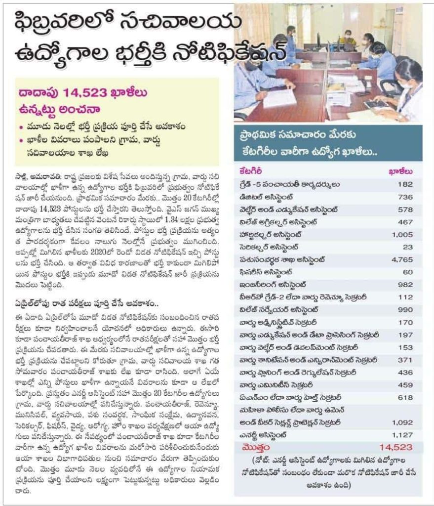 AP Grama Sachivalayam Press Notification