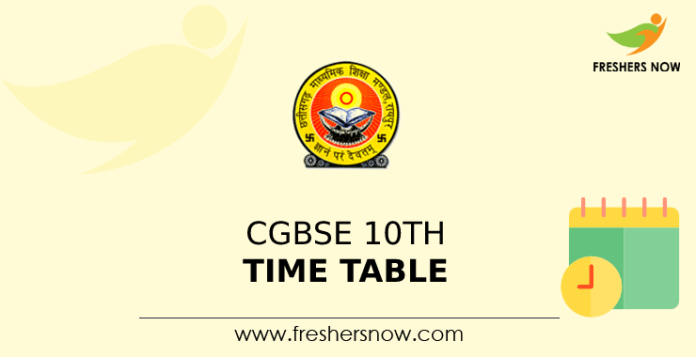 CGBSE-10th-Time-Table
