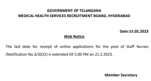 govt nursing jobs in telangana 2023 notification