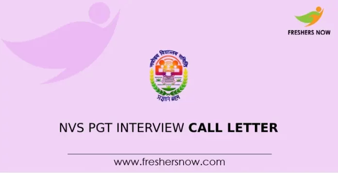 NVS PGT Interview Call Letter