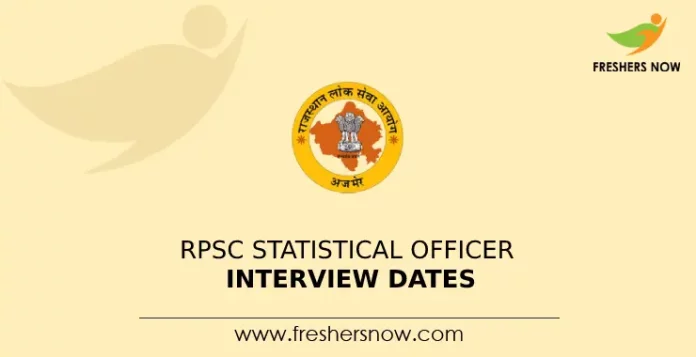 RPSC Statistical Officer Interview Dates