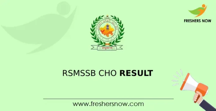 RSMSSB CHO Result