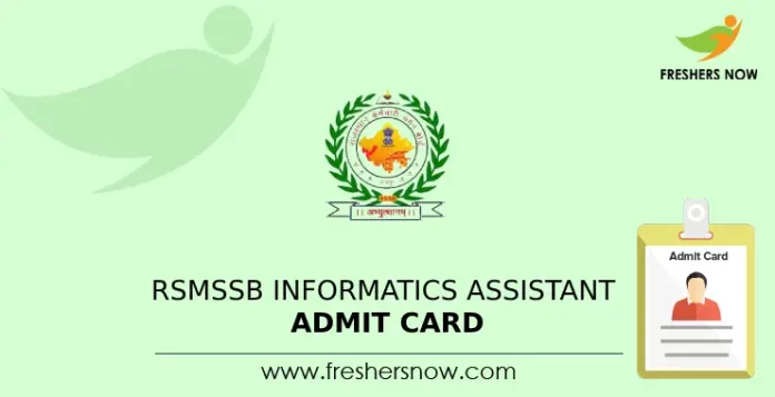 RSMSSB Informatics Assistant Admit Card