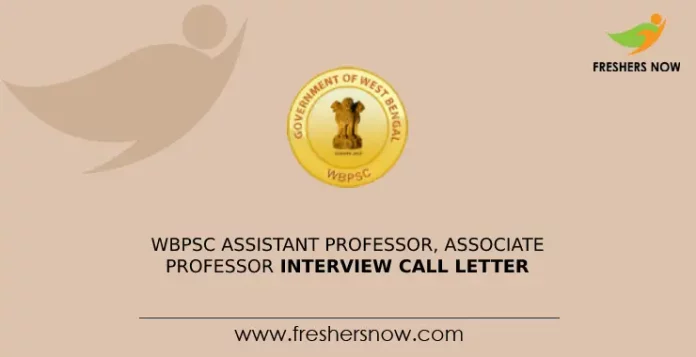 WBPSC Assistant Professor, Associate Professor Interview Call Letter