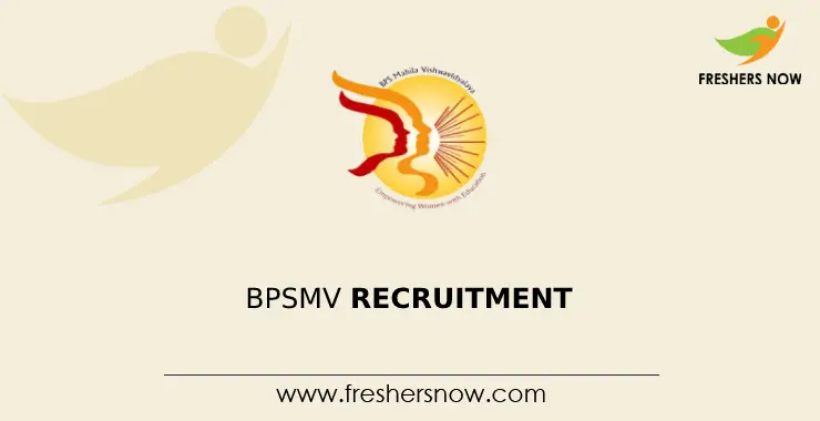 Bpsmv Recruitment 2024 Notification For 106 Posts Online Form 