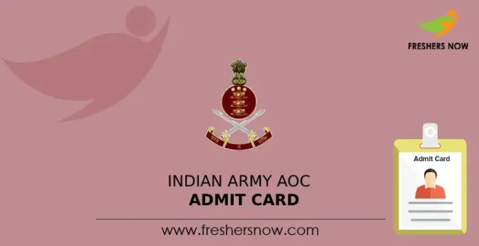 Indian Army AOC Admit Card