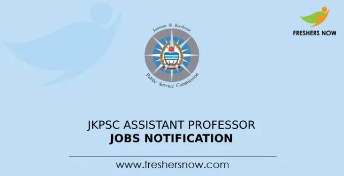 JKPSC Assistant Professor Jobs Notification