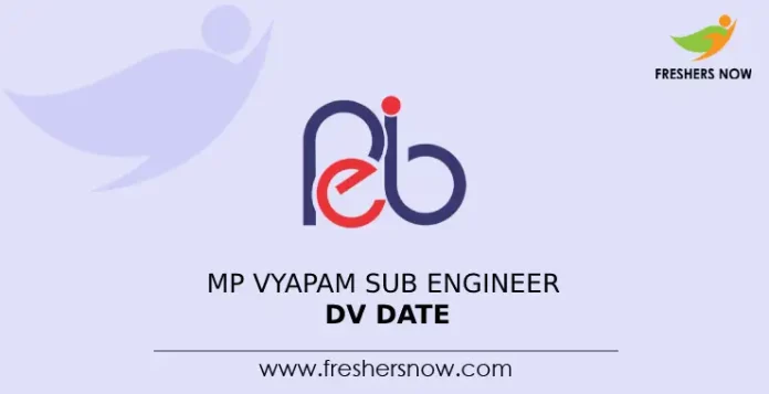 MP Vyapam Sub Engineer DV Date