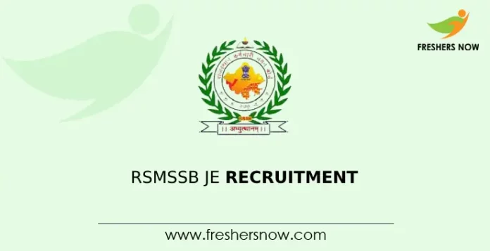 RSMSSB JE Recruitment