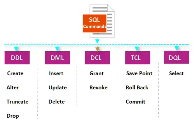 different types of SQL commands