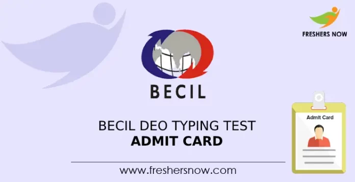 BECIL DEO Typing Test Admit Card