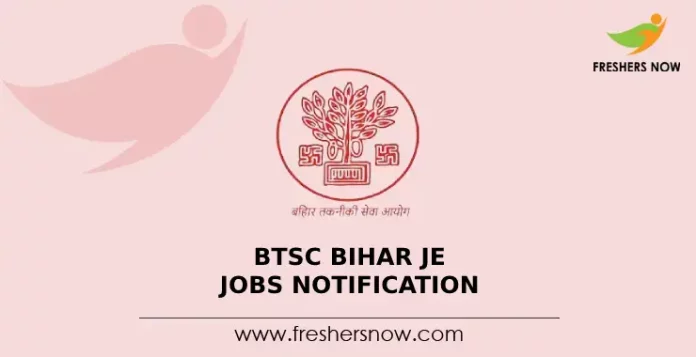 BTSC Bihar JE Jobs Notification
