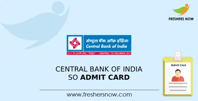 Central Bank of India SO Admit Card