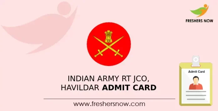 Indian Army RT JCO, Havildar Admit Card (1)