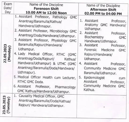 JKPSC Exam Dates