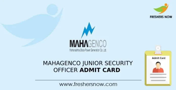 MAHAGENCO Junior Security Officer Admit Card