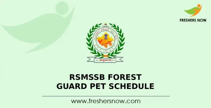 RSMSSB Forest Guard PET Schedule