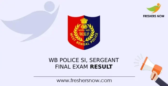 WB Police SI, Sergeant Final Exam Result