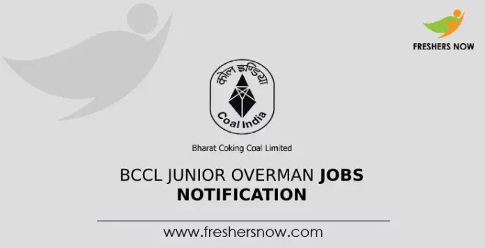 BCCL Junior Overman Jobs Notification