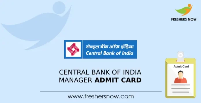 Central Bank of India Manager Admit Card