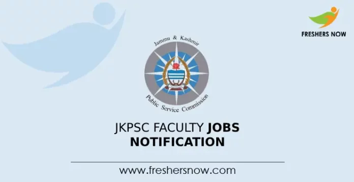 JKPSC Faculty Jobs Notification