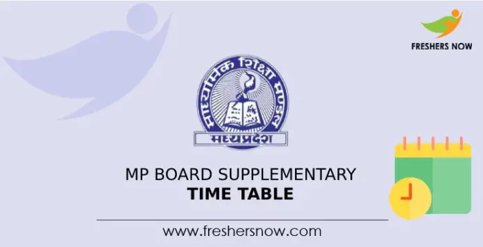 MP Board Supplementary Time Table
