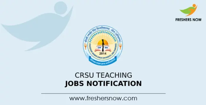 CRSU Teaching Jobs Notification