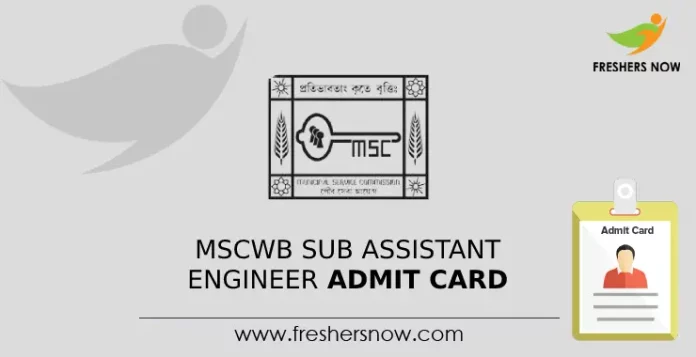 MSCWB Sub Assistant Engineer Admit Card