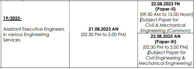 APPSC AEE Exam Schedule