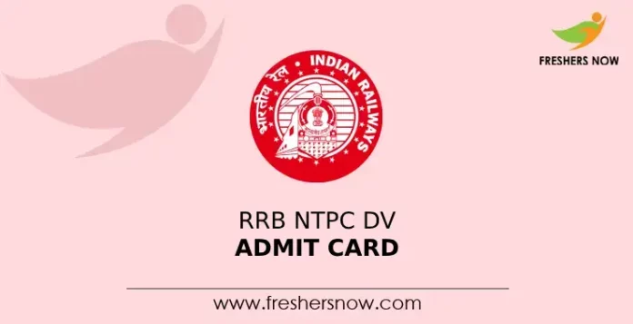 RRB NTPC DV Admit Card