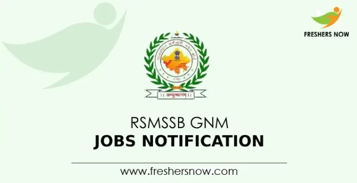 RSMSSB GNM Jobs Notification