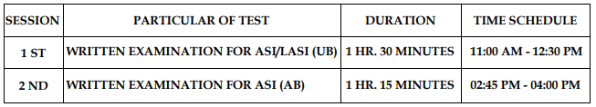 WB Police ASI Exam Date