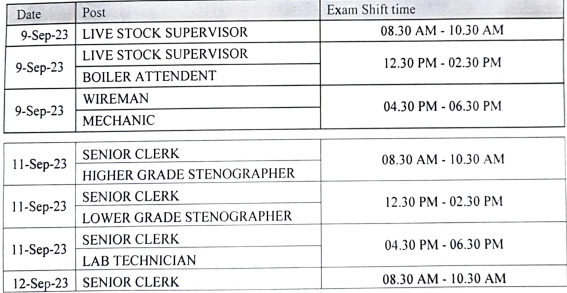 AHD Maharashtra Exam Schedule