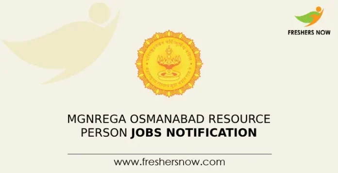 MGNREGA Osmanabad Resource Person Jobs Notification