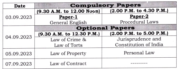 OPSC OJS Main Exam Schedule