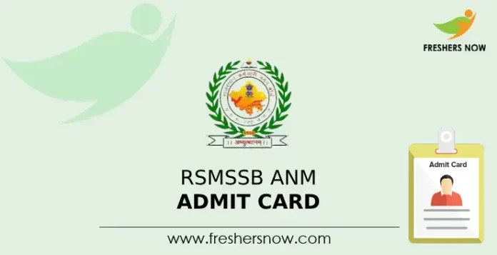 RSMSSB ANM Admit Card