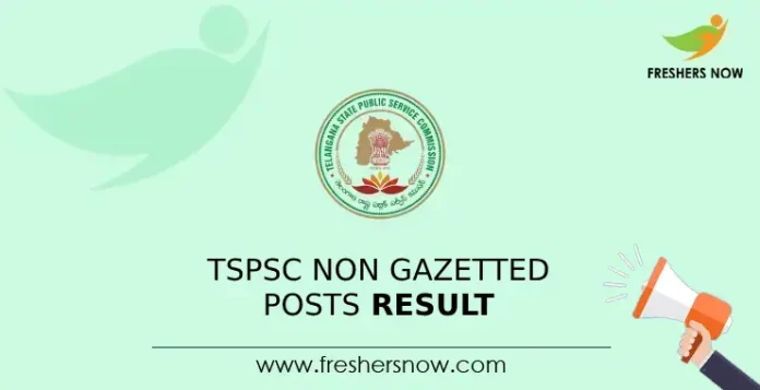 TSPSC Non Gazetted Posts Result