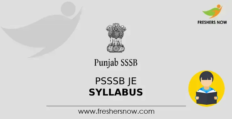 PSSSB JE Syllabus 2024 & Exam Pattern PDF Download