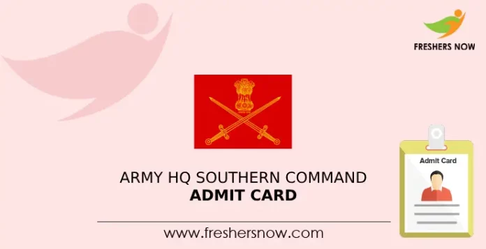 Army HQ Southern Command Admit Card