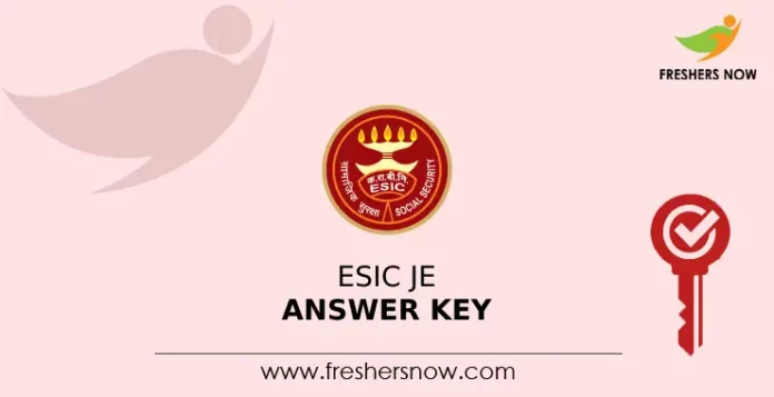 ESIC JE Answer Key