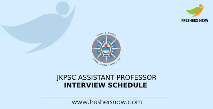 JKPSC Assistant Professor Interview Schedule