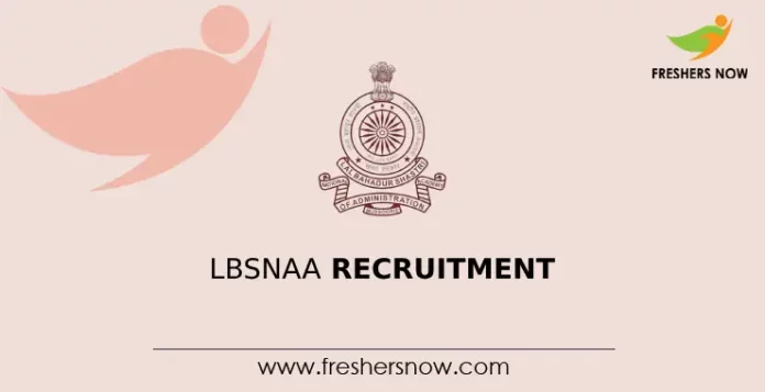 LBSNAA Recruitment