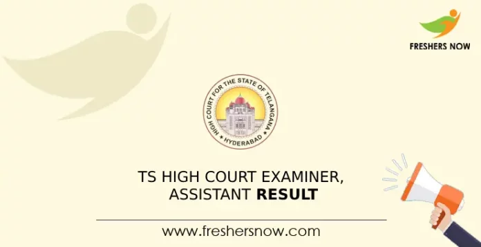 TS High Court Examiner, Assistant Result