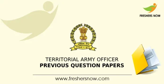 Territorial Army Officer Previous Question Papers