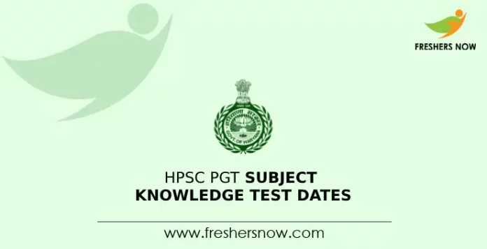 HPSC PGT Subject Knowledge Test Dates