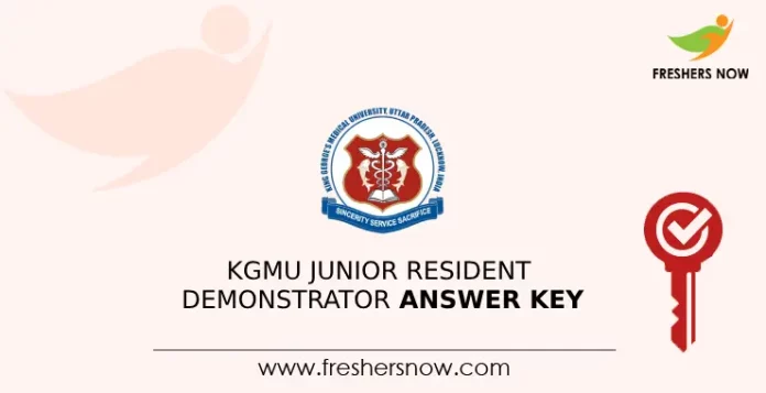 KGMU Junior Resident Demonstrator Answer Key