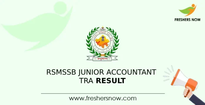 RSMSSB Junior Accountant TRA Result