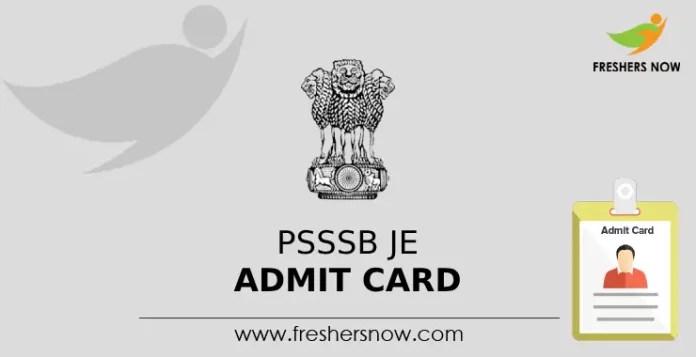 PSSSB JE Admit Card